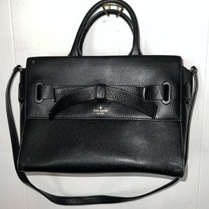 Kate Spade Avalon Place Natala Black Pebbled Leather Crossbody Satchel Bag